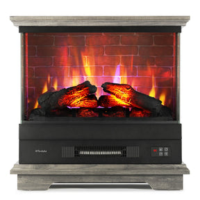 [Discontinued] Firelake FL27-GW Electric Fireplace Heater With Mantel