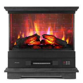 [Discontinued] Firelake FL27-BW Electric Fireplace Heater With Mantel