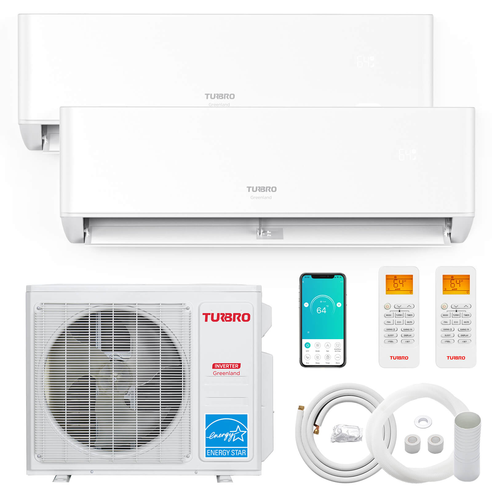Greenland Multi-Zone Mini Split Air Conditioner, Indoor or Outdoor Unit (R454B)