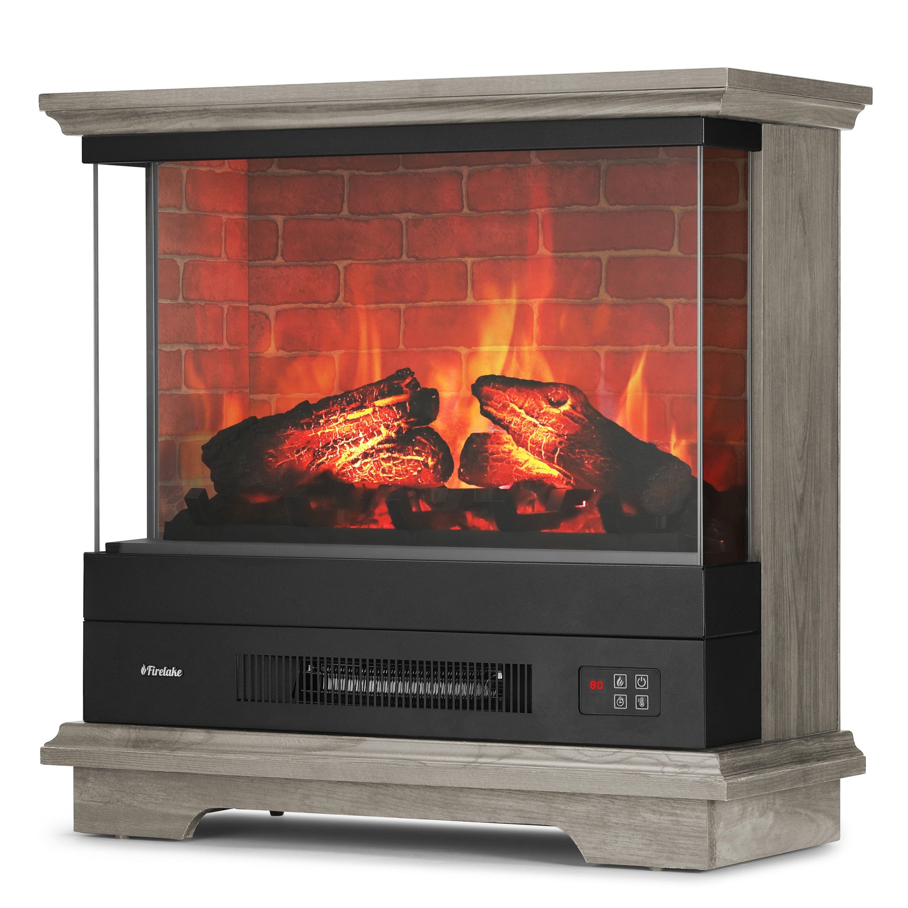 [Discontinued] Firelake FL27-GW Electric Fireplace Heater With Mantel