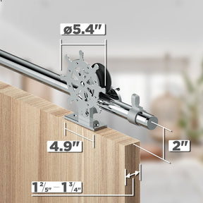 [Discontinued] Double Door Wood Sliding Barn Door Hardware Kit - Stainless Steel
