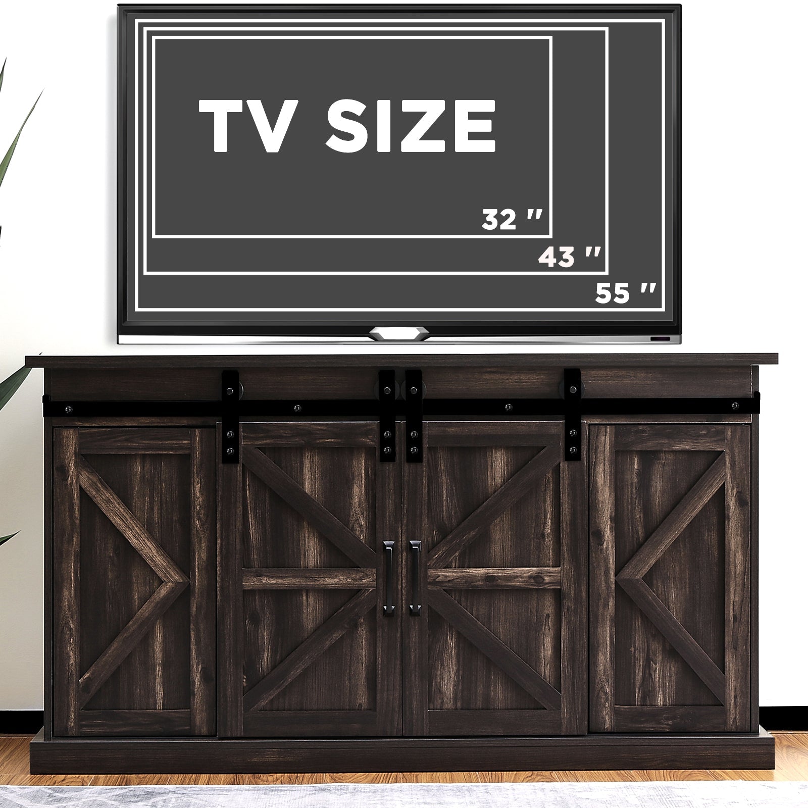 [Discontinued] Fireside FS58 TV Stand - Espresso (TV Stand Only)