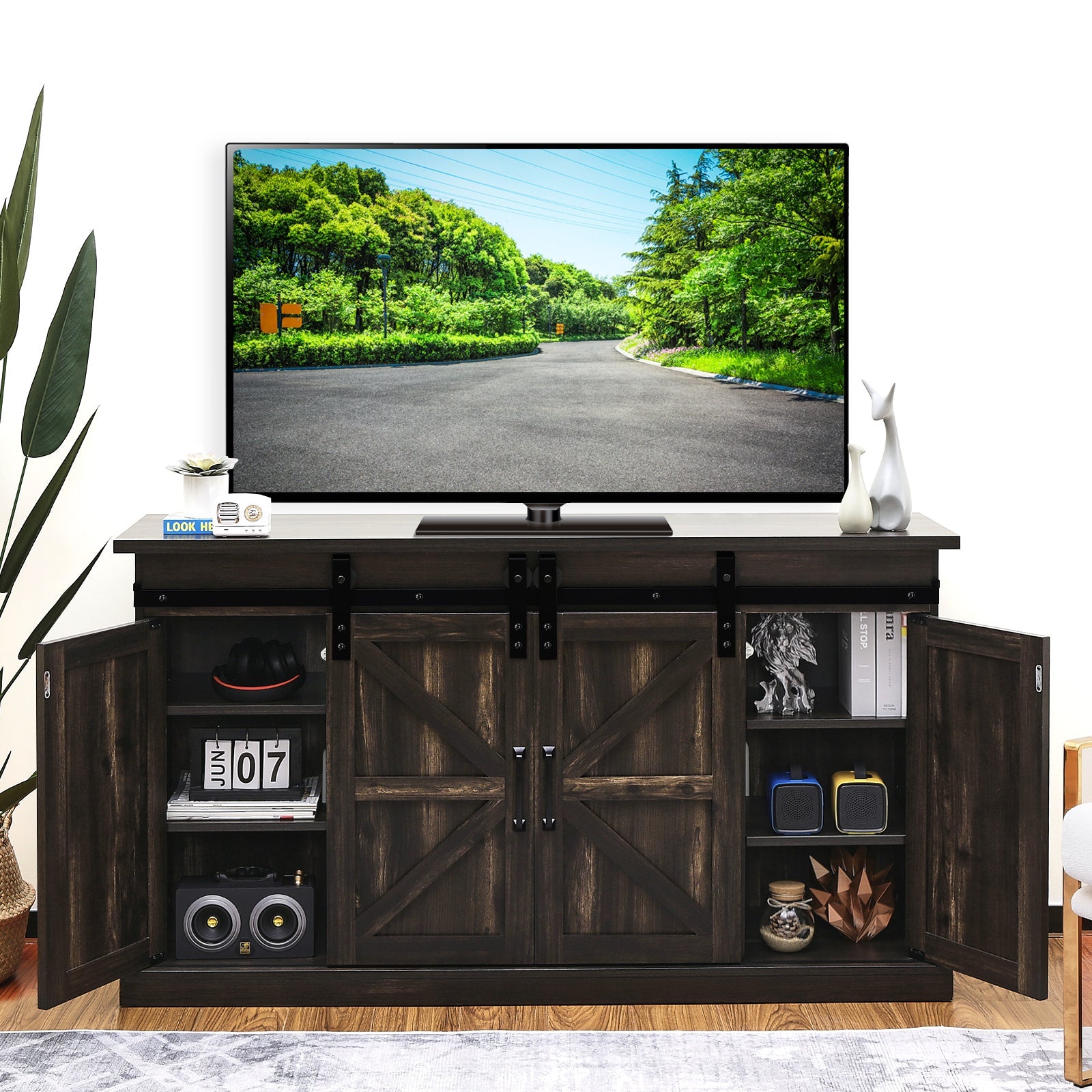 [Discontinued] Fireside FS58 TV Stand - Espresso (TV Stand Only)