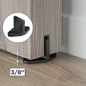 [Discontinued] Double Door Wood Sliding Barn Door Hardware Kit - Carbon Steel