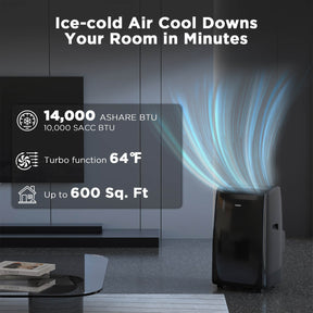 (Open Box) Greenland 14,000 BTU Smart WiFi Portable Air Conditioner - Black