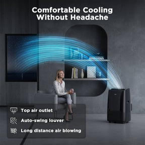 (Open Box) Greenland 14,000 BTU Smart WiFi Portable Air Conditioner - Black
