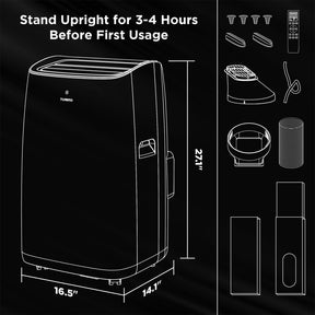 (Open Box) Greenland 14,000 BTU Smart WiFi Portable Air Conditioner - Black