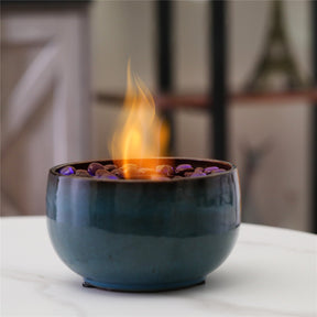 [Discontinued] Ceramic Tabletop Fire Pit - Ocean Blue