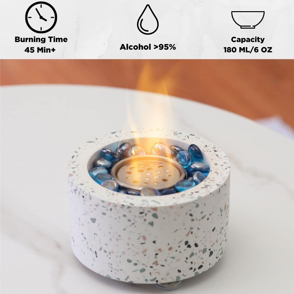 [Discontinued] Cement Tabletop Fire Pit - Terrazzo