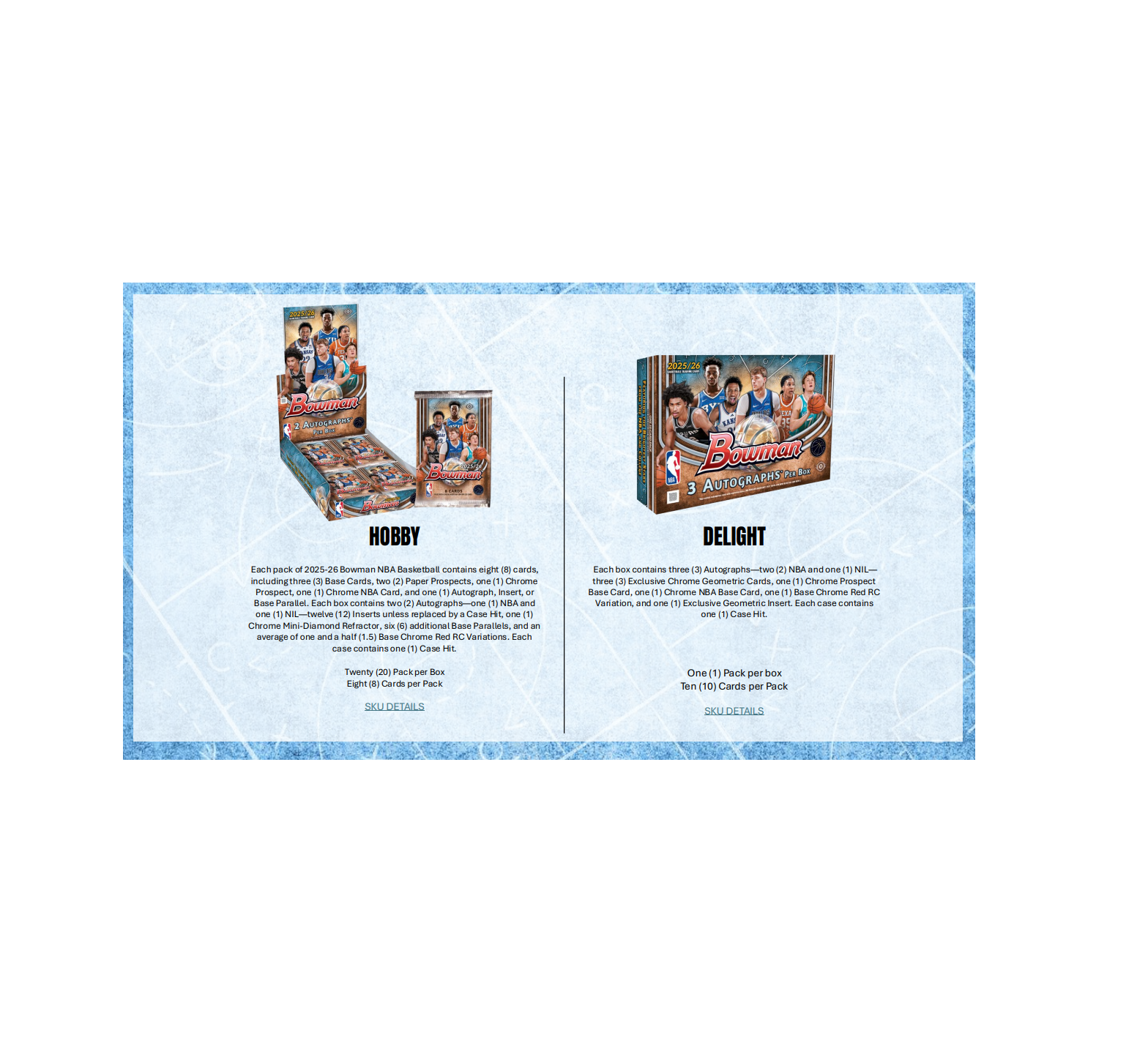 2025-26 Bowman Basketball Hobby Delight 6-Box Case