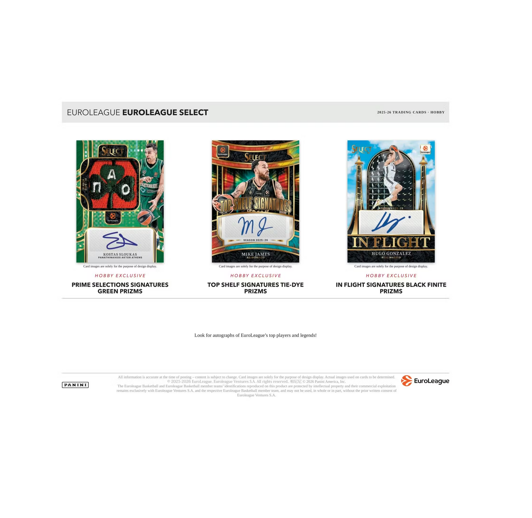 2025-26 Panini Select EuroLeague Basketball Hobby Box