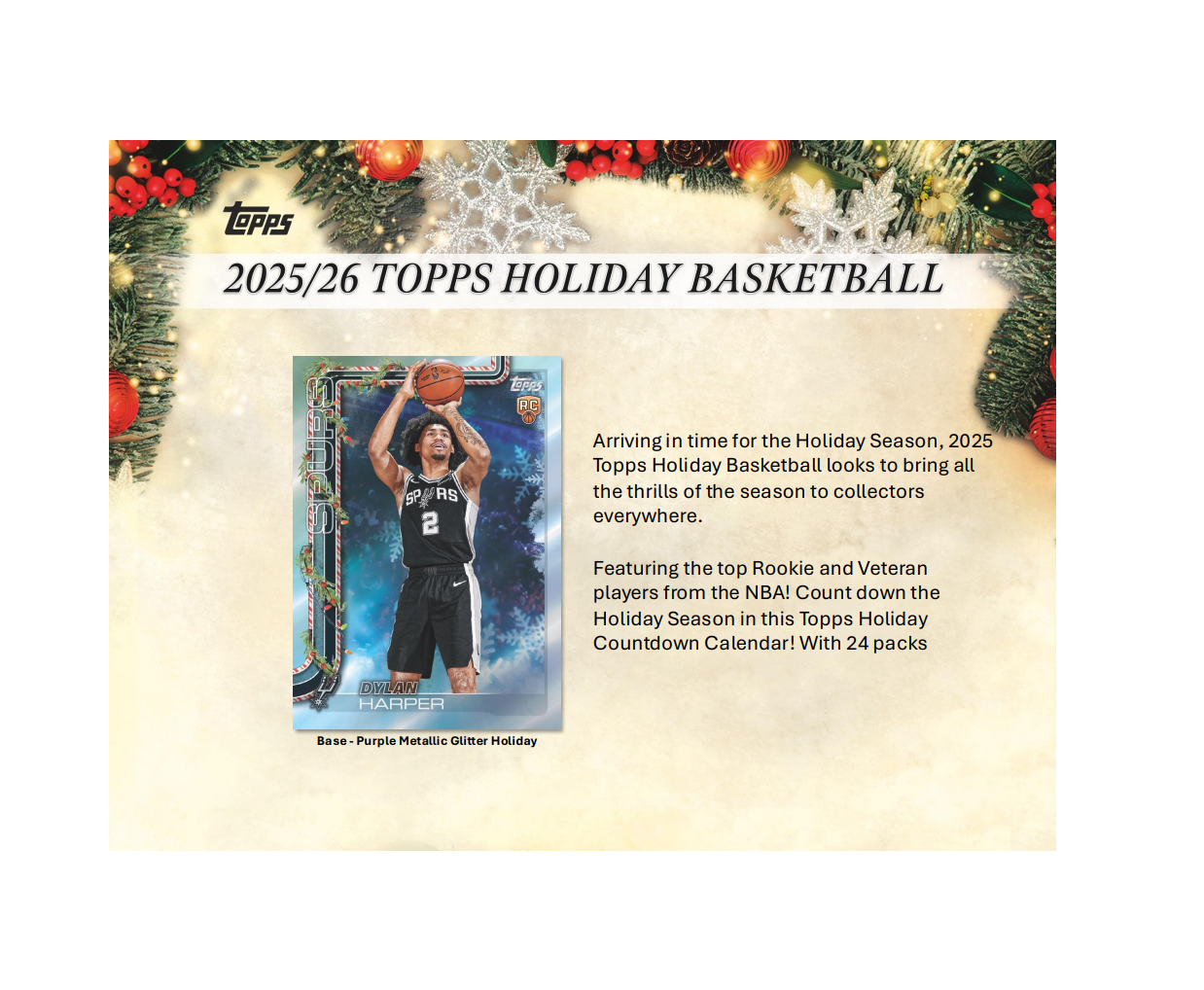 2025-26 Topps Holiday Basketball Countdown Calendar Box