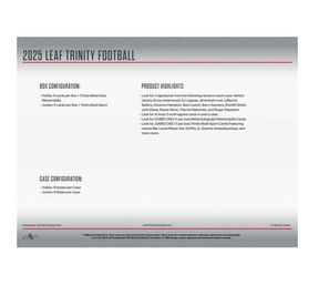 2025 Leaf Trinity Football Hobby Jumbo Box