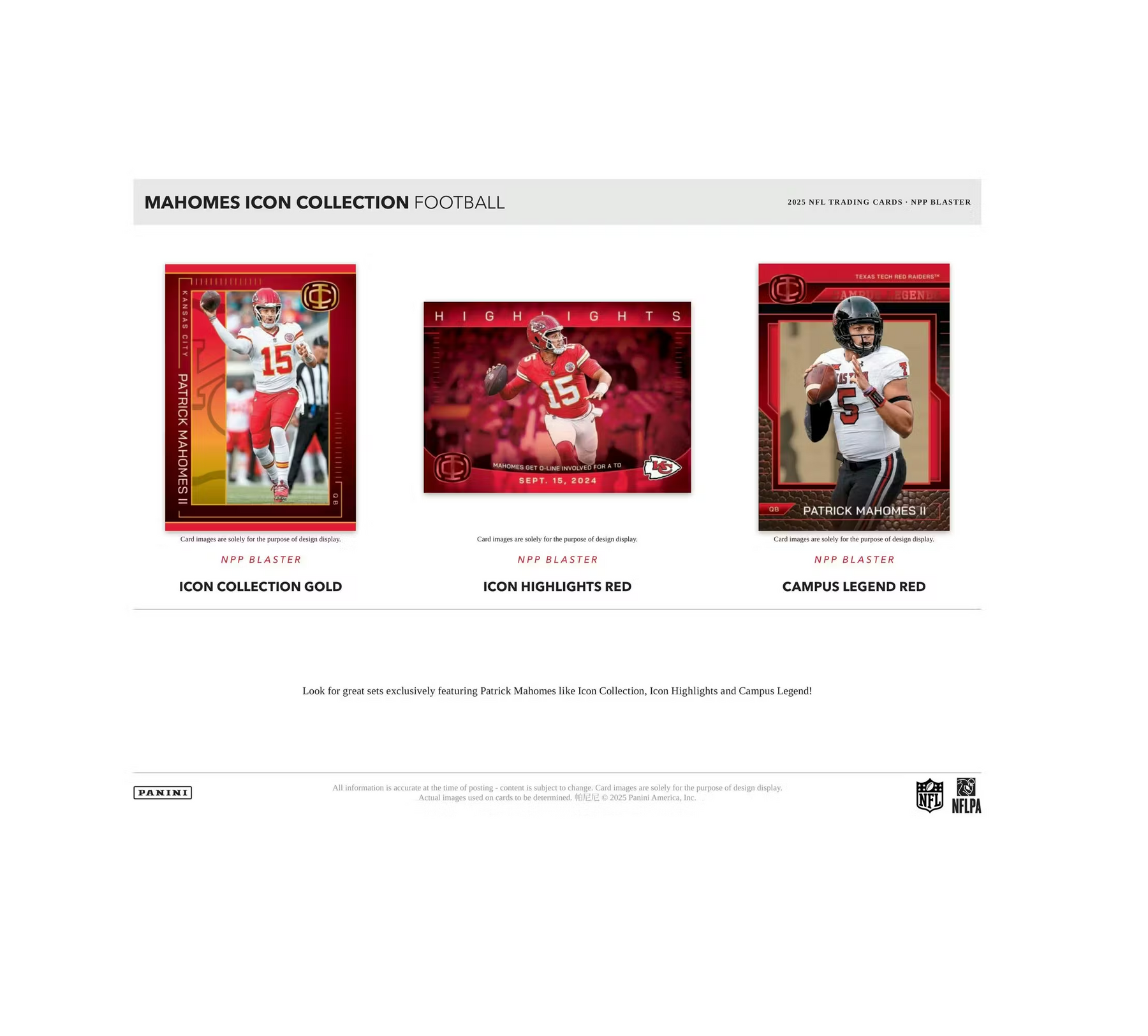2025 Panini Authentically Mahomes Icon Collection Football Blaster Box