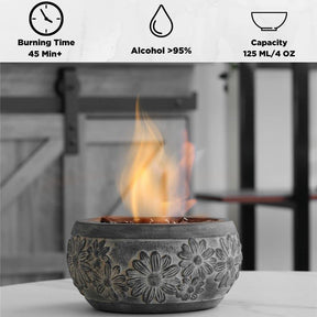 [Discontinued] Cement Tabletop Fire Pit - Antique Gray