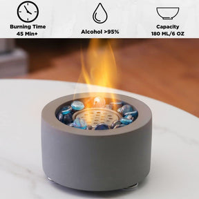 [Discontinued] Cement Tabletop Fire Pit - Dark Gray