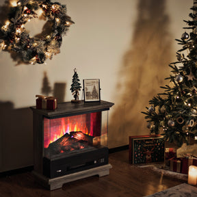 [Discontinued] Firelake FL27-GW Electric Fireplace Heater With Mantel