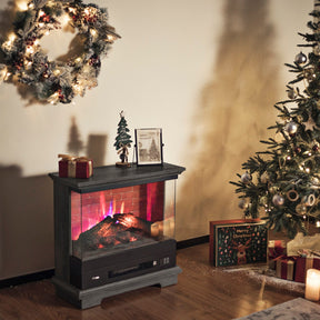 [Discontinued] Firelake FL27-BW Electric Fireplace Heater With Mantel