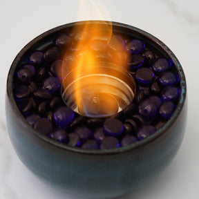 [Discontinued] Ceramic Tabletop Fire Pit - Ocean Blue