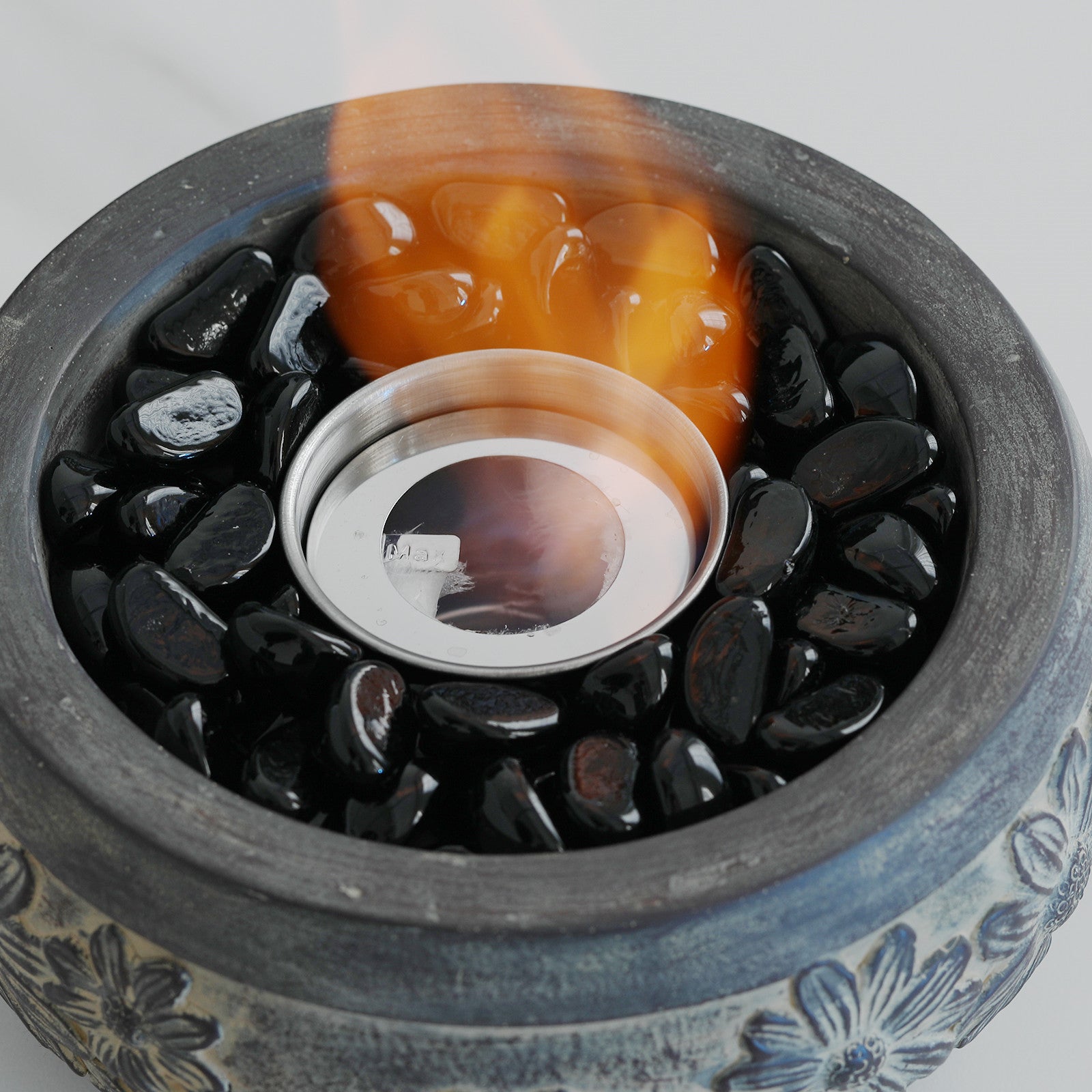 [Discontinued] Cement Tabletop Fire Pit - Antique Gray