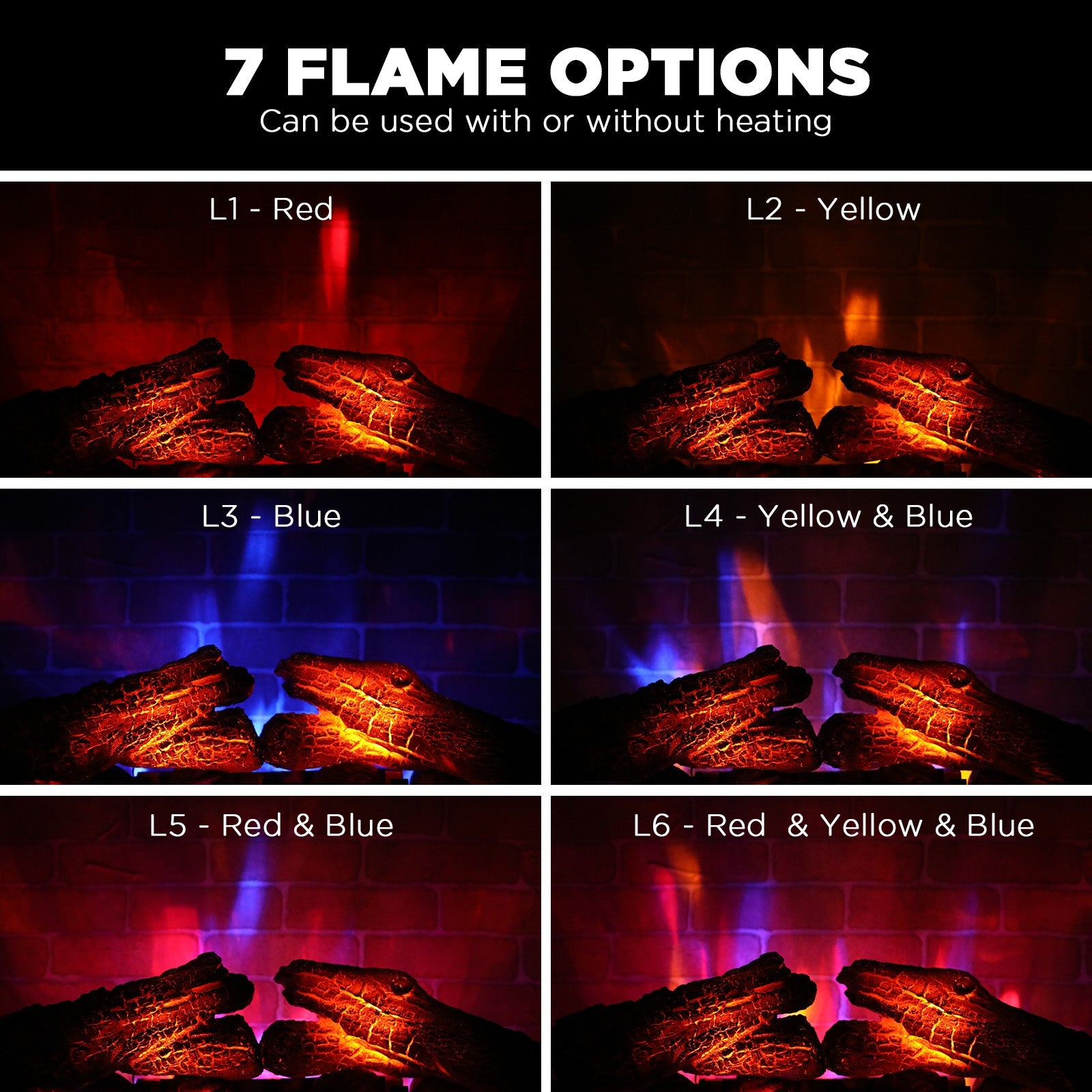 [Discontinued] Firelake FL27-BW Electric Fireplace Heater With Mantel