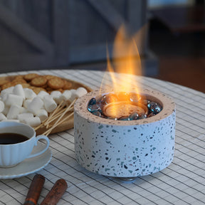 [Discontinued] Cement Tabletop Fire Pit - Terrazzo