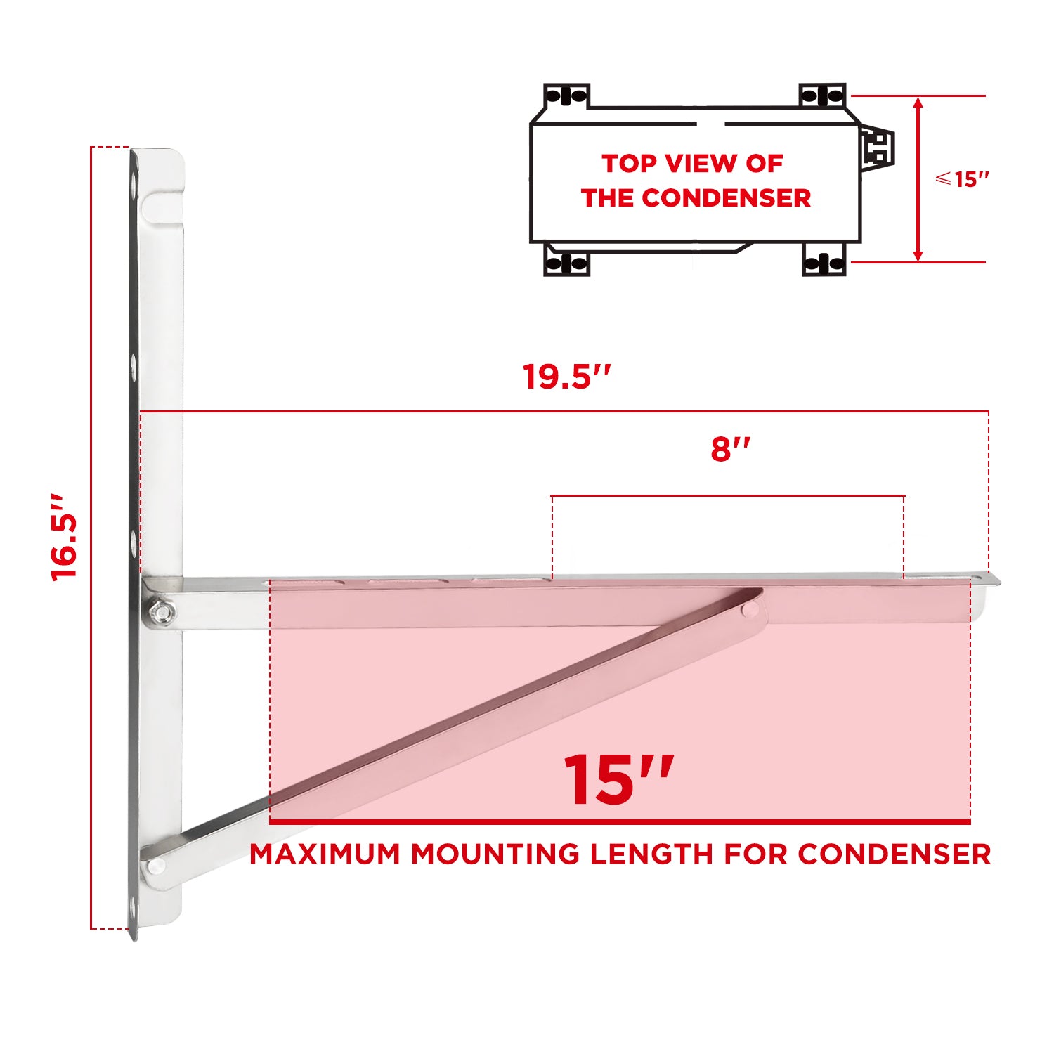 (Open Box) Wall Mounted Stainless Steel Bracket for Mini Spilt AC