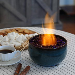 [Discontinued] Ceramic Tabletop Fire Pit - Ocean Blue