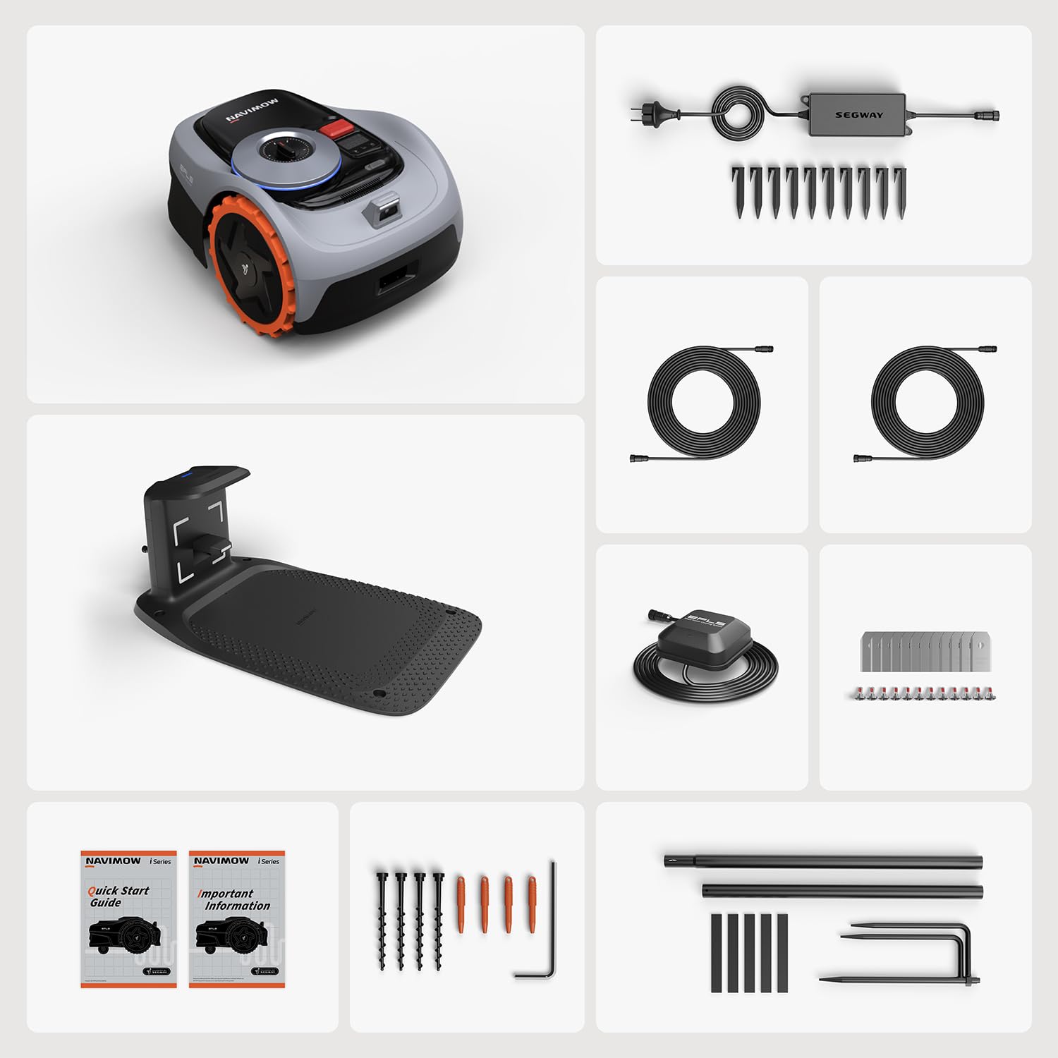Segway Navimow i105E Robotic Lawn mower without Boundary, Rec. 500 m², Max. 600 m², EFLS 2.0 RTK + Vision Robot Lawnmower