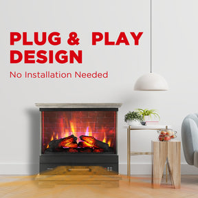 [Discontinued] Firelake FL27-GW Electric Fireplace Heater With Mantel