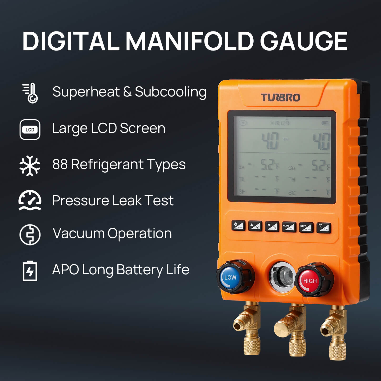 MG800-PRO Digital Manifold Gauge