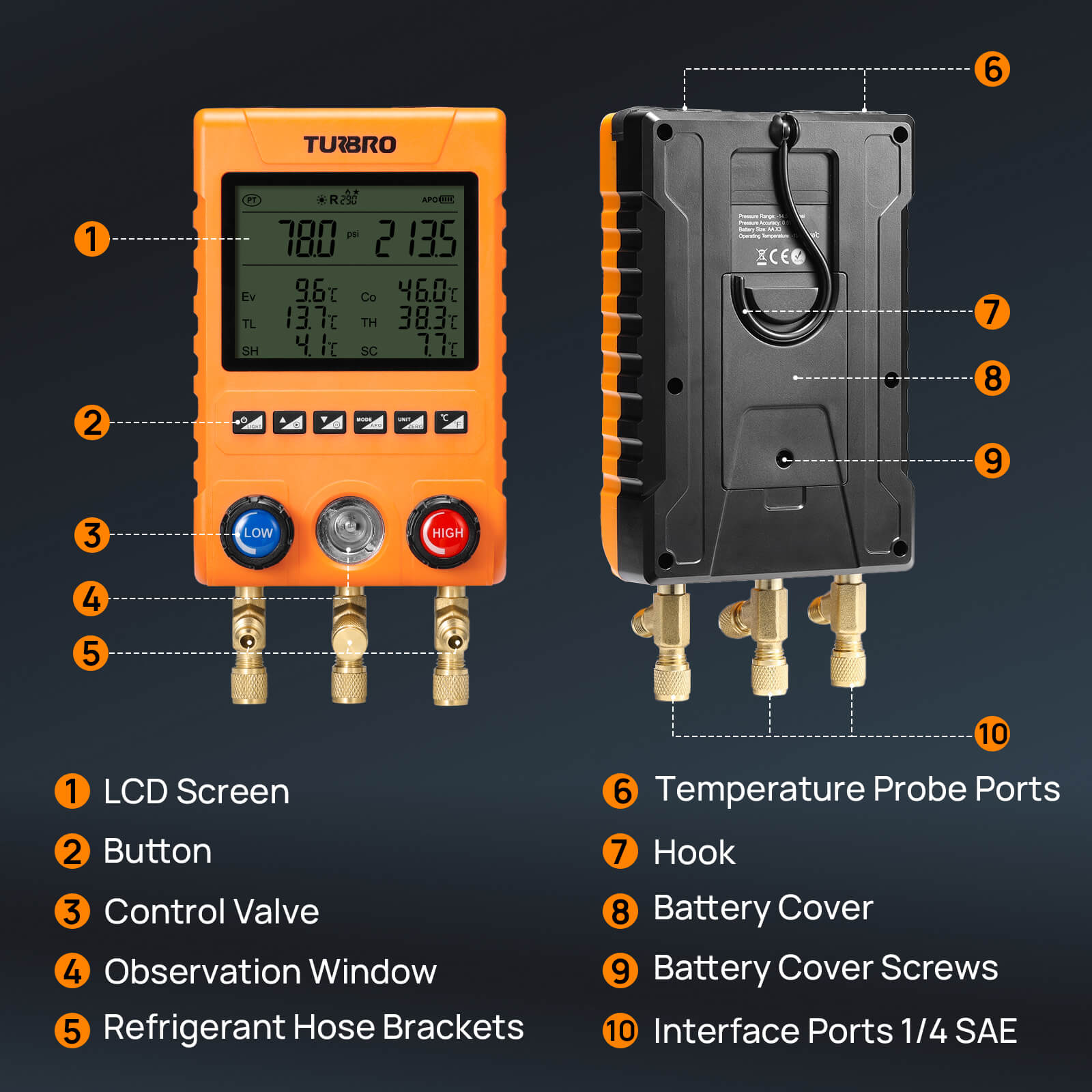 MG800-PRO Digital Manifold Gauge