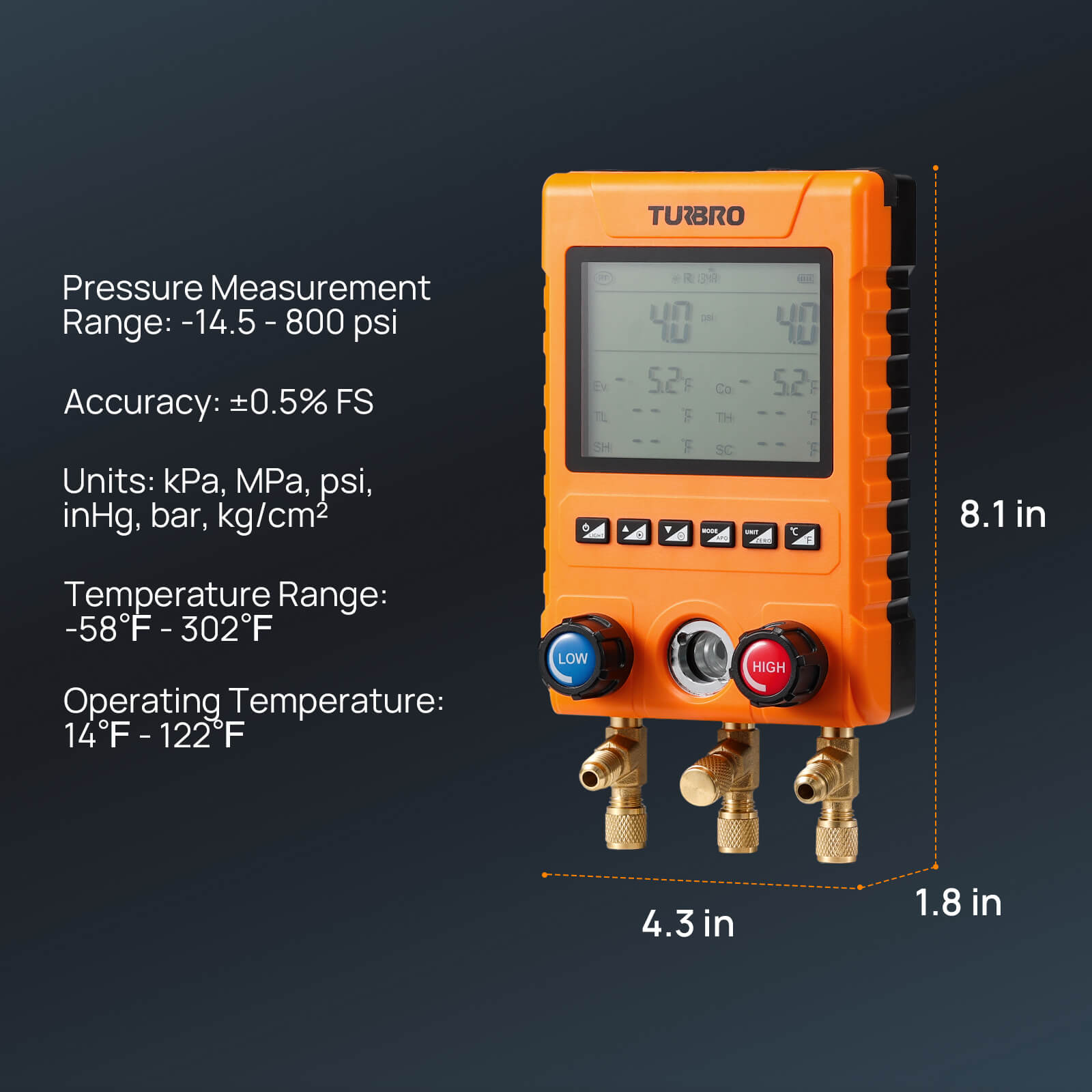 MG800-PRO Digital Manifold Gauge
