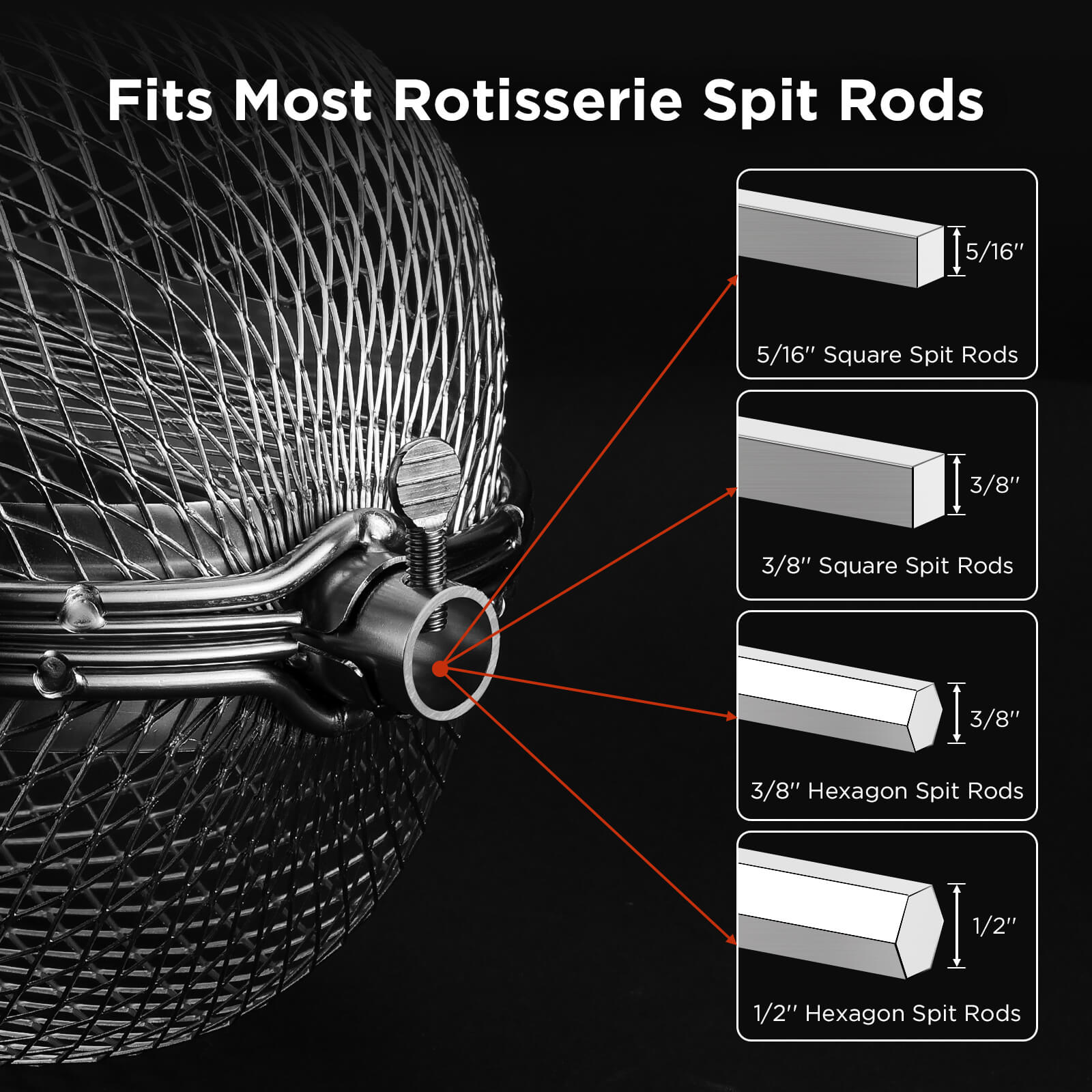 [Discontinued] Fireside RB01 Rotisserie Basket