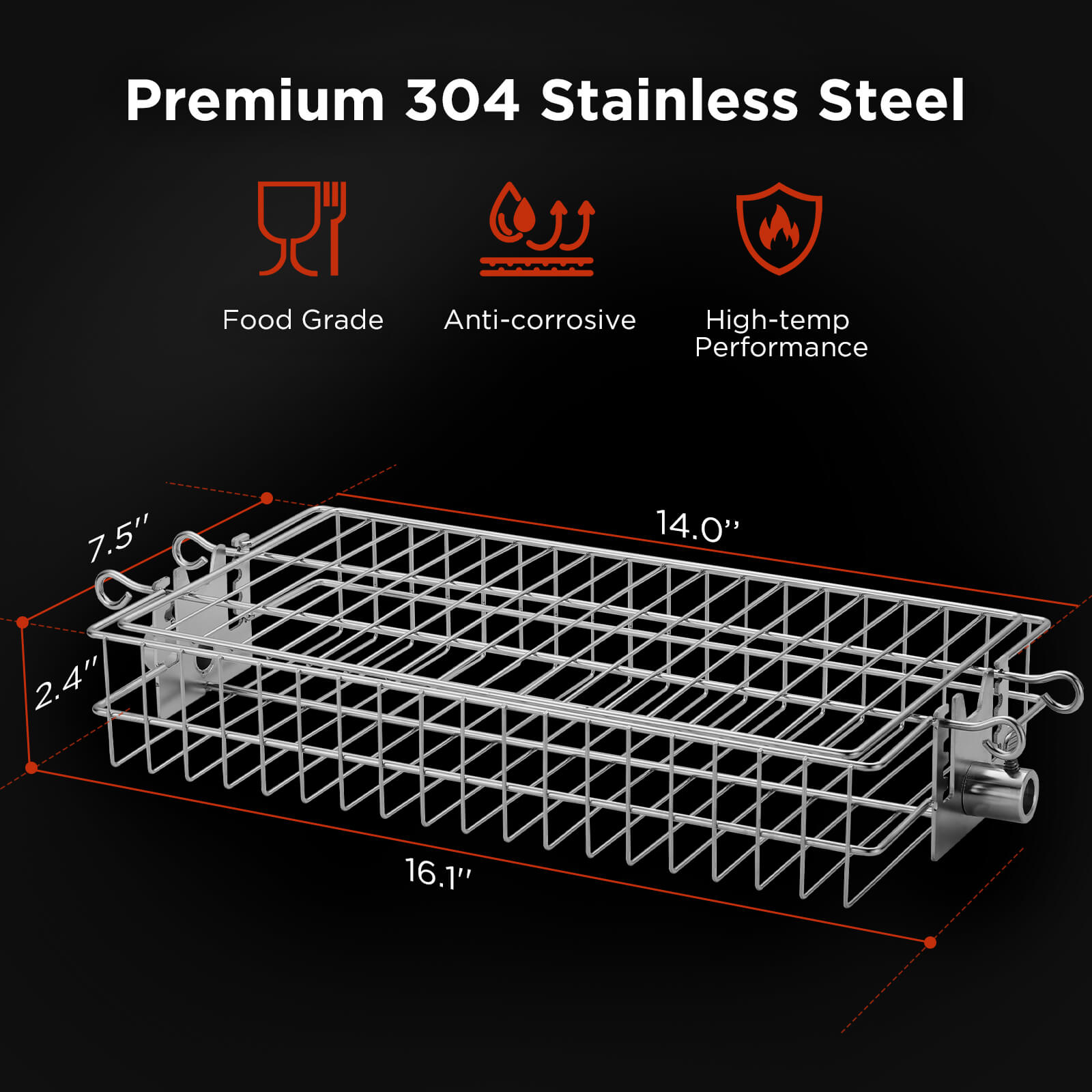[Discontinued] Fireside RF01 Rotisserie Flat Basket