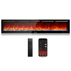 [Discontinued] In Flames INF98W-3D WiFi Smart Wall Mounted Electric Fireplace - Tempered Glass