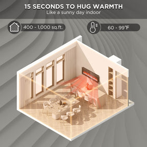 [Discontinued] In Flames INF98W-3D WiFi Smart Wall Mounted Electric Fireplace - Tempered Glass