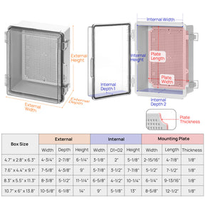 Outdoor Electrical Waterproof Junction Box, Transparent Cover