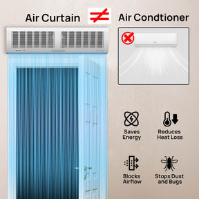 (Open Box) Air Curtain for Doors with Magnetic Door Switch