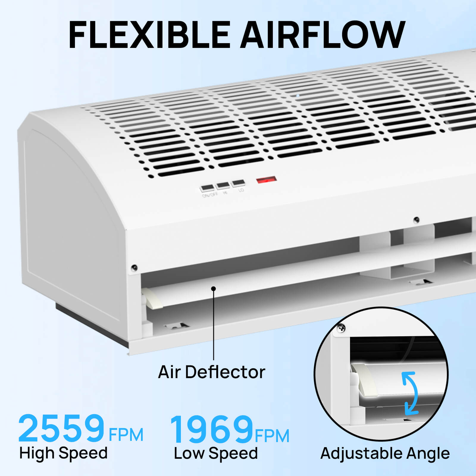 (Open Box) Air Curtain for Doors with Magnetic Door Switch