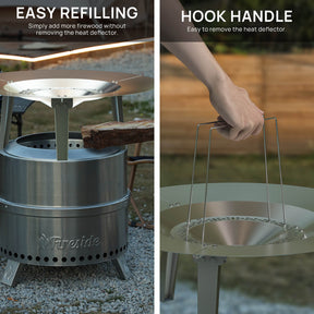 Fireside Pluto R19 Heat Deflector, for 19/19.5in Firepit