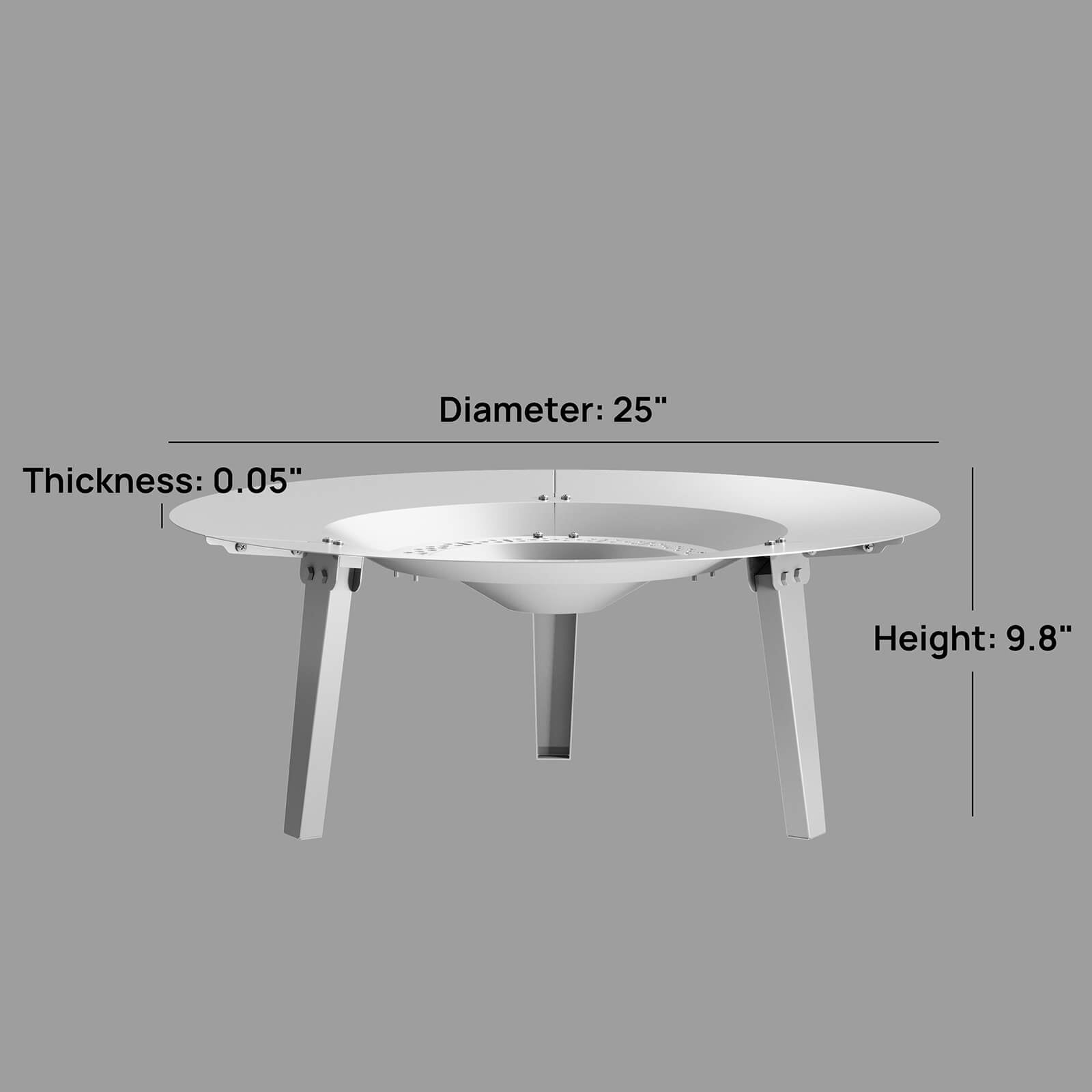 Fireside Pluto R19 Heat Deflector, for 19/19.5in Firepit
