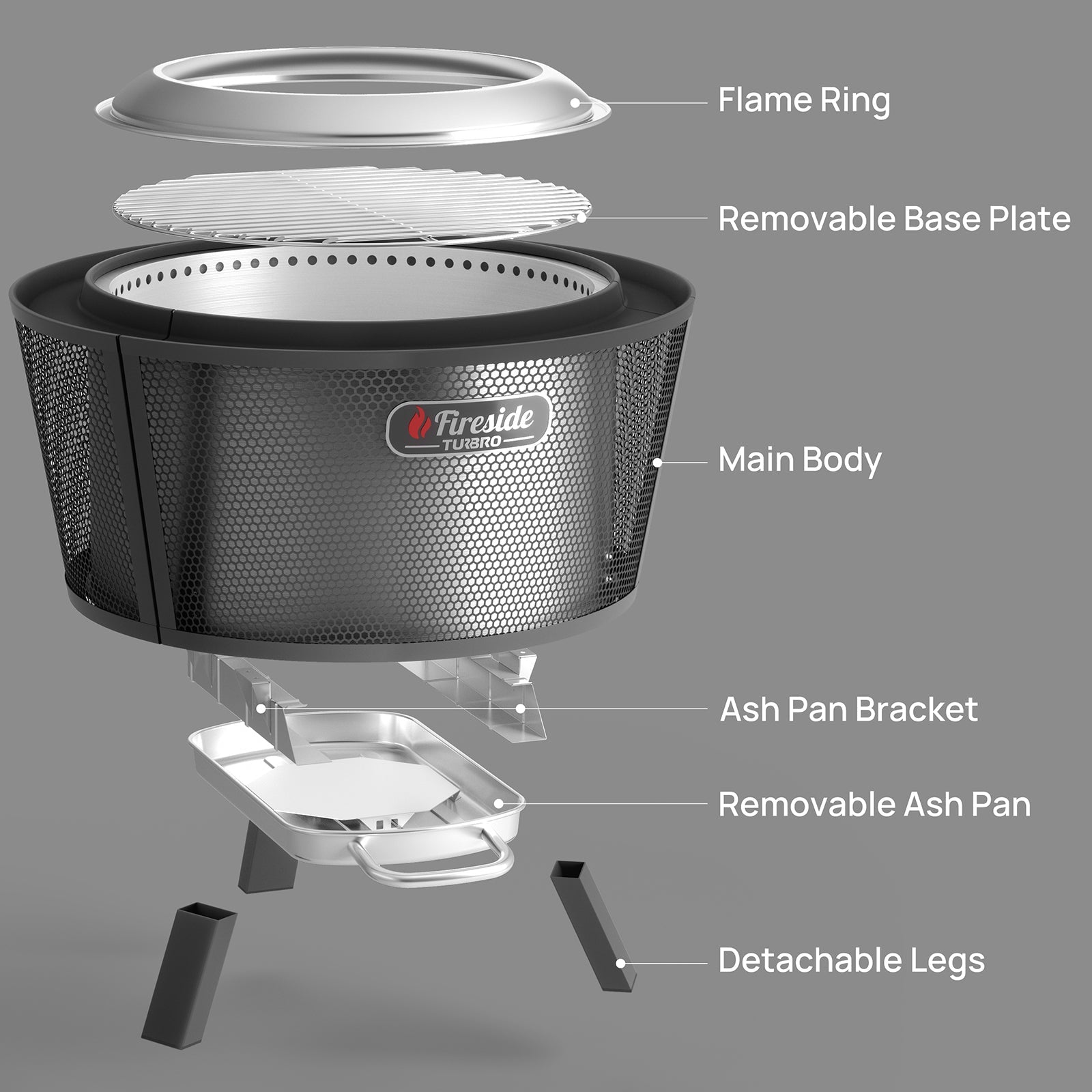 [Discontinued] Fireside Pluto R29 Outdoor Fire Pit  - Painted Black