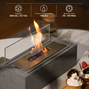 [Discontinued] Cement Tabletop Fire Pit - Cement Gray