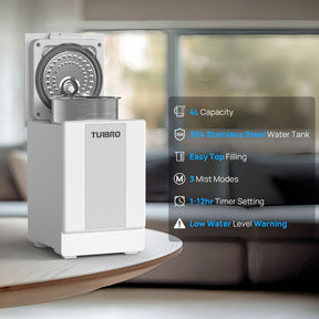 (Open Box) Greenland GLS04 Steam Warm Mist Humidifier, Stainless Steel 4L (1 Gal)
