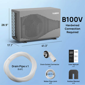 (Open Box) Beluga Inverter Pool Heat Pump, 33K/58K/100K BTU