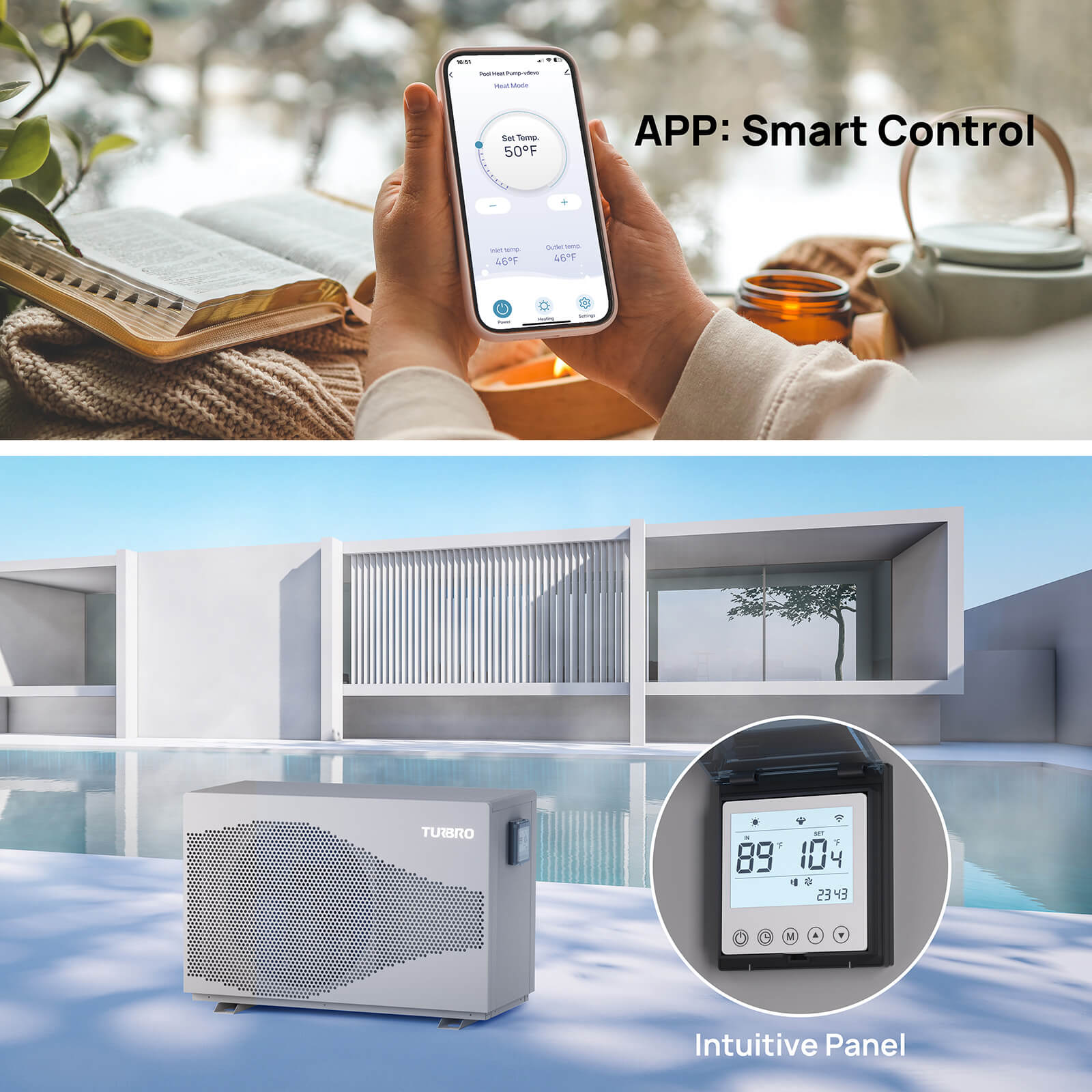 (Open Box) Beluga Inverter Pool Heat Pump, 33K/58K/100K BTU