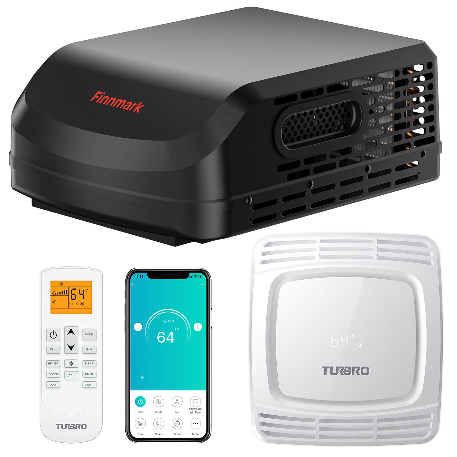 (Open Box) Finnmark 15,000 BTU Rooftop RV Air Conditioner (R32)