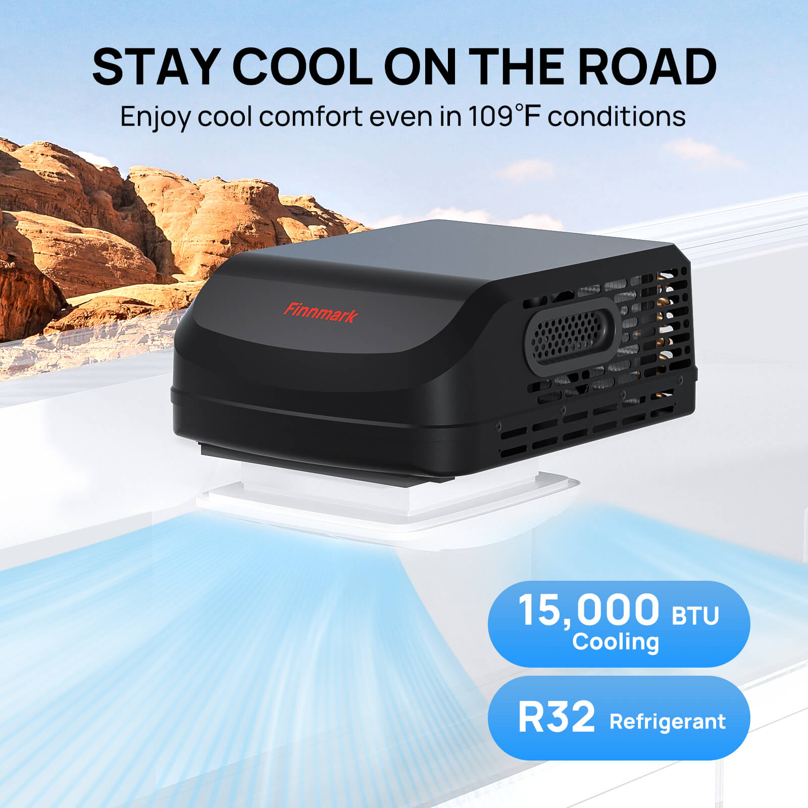 (Open Box) Finnmark 15,000 BTU Rooftop RV Air Conditioner (R32)