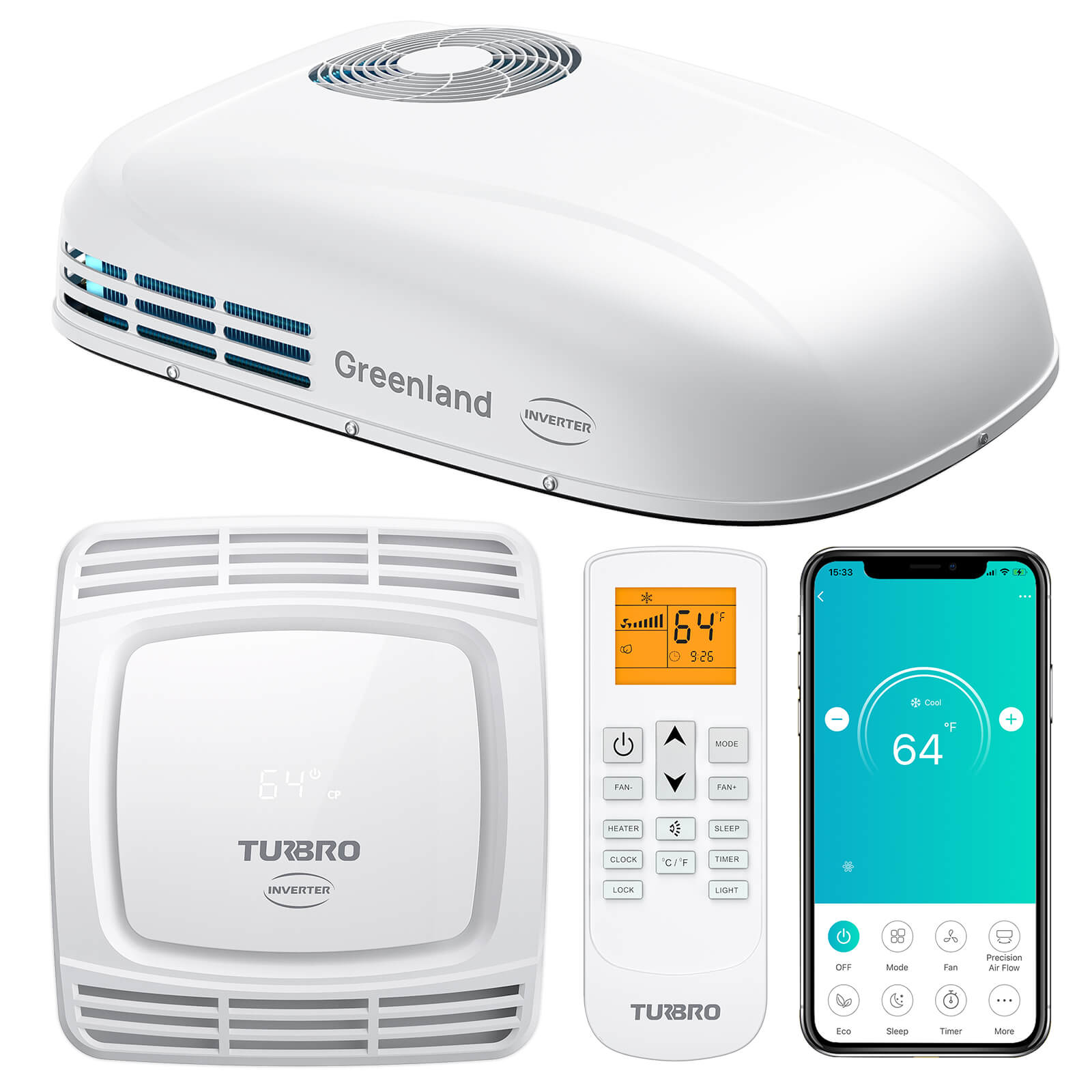(Open Box) Greenland 13,500 BTU Inverter RV Air Conditioner with Heat Pump